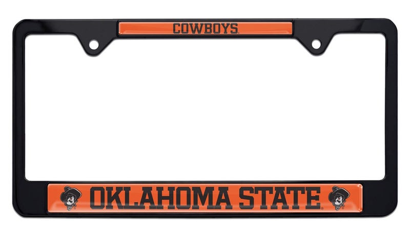 Elektroplate Oklahoma State Cowboys Black License Plate Frames - Image 1
